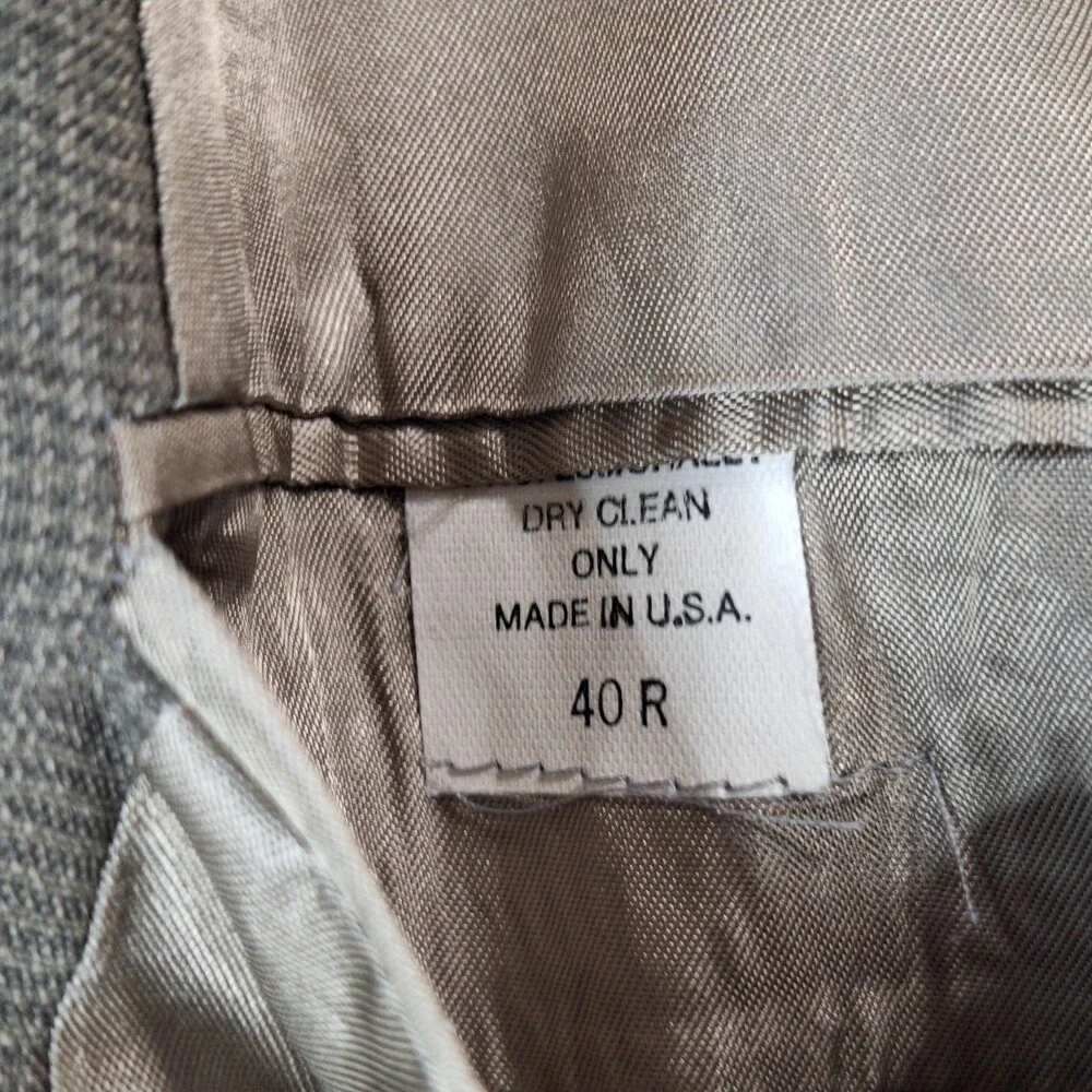 SHACK'S Suit Mens 40R Gray Check Single Vent 2 Btn 2 Piece 34x30 Formal USA
